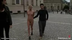 Play Public Bondage Session with European Blonde Princess Donna and Paris Pink